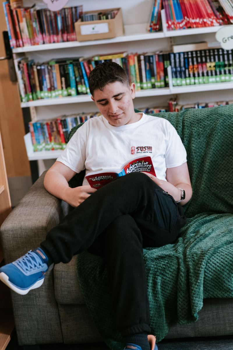 Student Reading in the libary